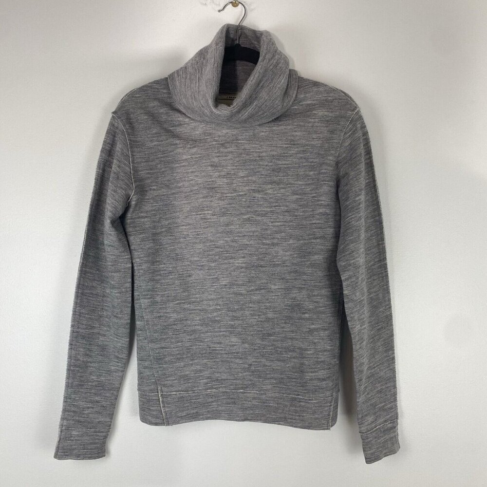 J. Brand Women's Pullover Cowl Neck Sweatshirt Size XS Gray Wool Cotton Blend